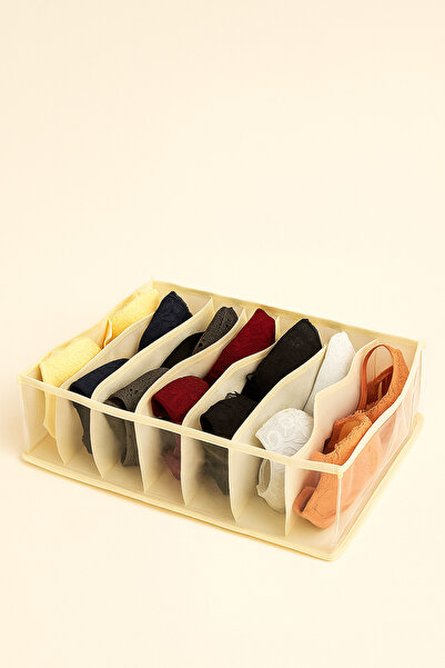 YEGGE Krem Şeffaf Sütyen Düzenleyici 36 X 32 X 12 Cm Dolap içi Sütyen Organiz...