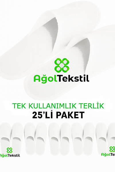 ağol tekstil 25-Pack Disposable Hotel Spa Guest Slippers – Nonwoven Eva Sole ...