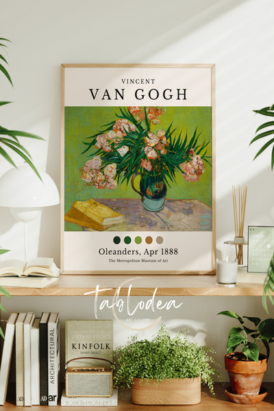 tablodea Van Gogh Oleanders Framed Poster Painting, Van Gogh Decorative Vinta...