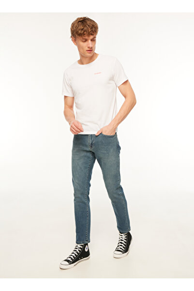 The Crow Normal Bel Dar Gökmavi Erkek Denim Pantolon TC5001