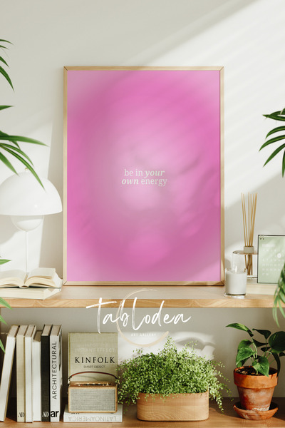 tablodea Tablou Aura Motivațional, Tablou cu Ramă din Lemn Natural, Tablou Mi...