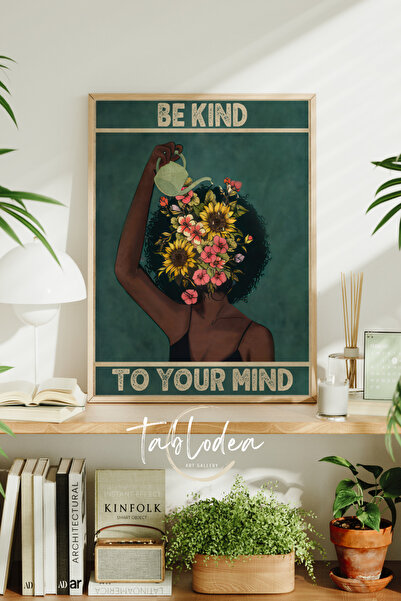 tablodea Tablou „Fii bun cu mintea ta”, Tablou cu ramă din lemn, Tablou poste...