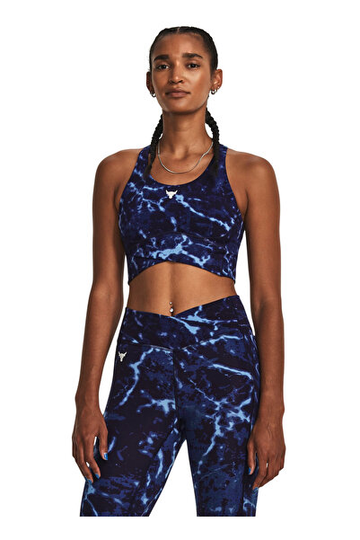 Under Armour Lacivert Kadın Bisiklet Yaka Baskılı Atlet 1380858-410 Pjt Rck L...