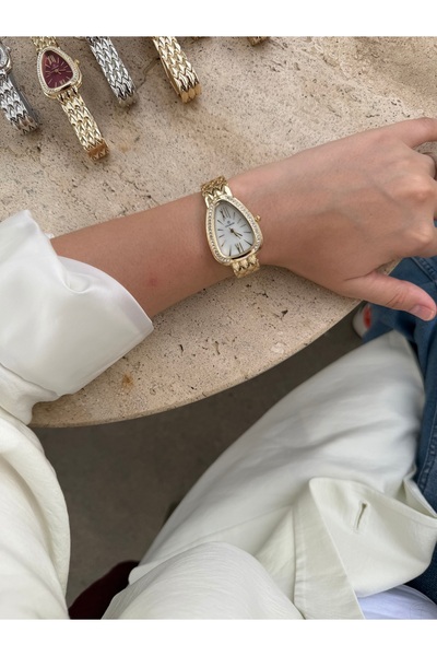 Bluemix Aksesuar Serenay Model White-Gold Steel Women's Watch (Gift Item)