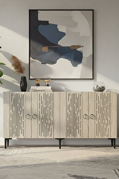 CENEYRA KA1515BT RAIN150 KONSOL, TV SEHPASI BEYAZ-TRAVERTEN 150cm