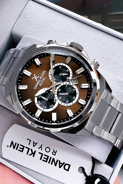 Daniel Klein ساعة يد رجالية أصلية بسوار من الفولاذ المقاوم للصدأ مقاومة للماء...