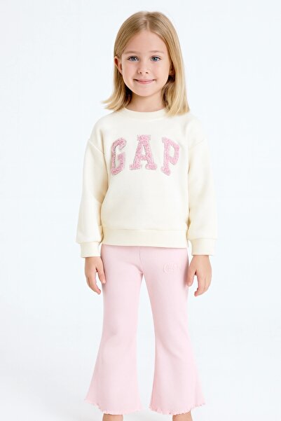 Kidmark Çocuk Modası طقم بناتي مطرز بالزهور ثلاثية الأبعاد ملونة 100% قطن