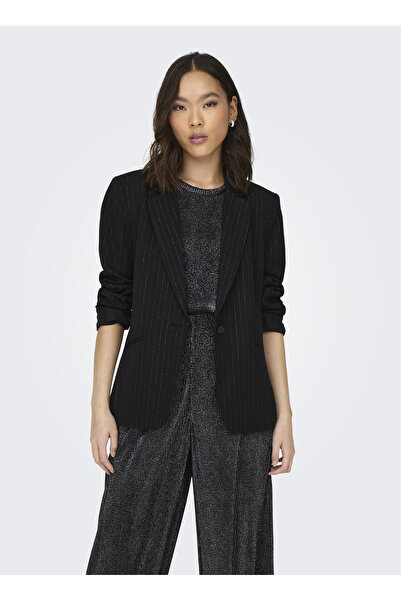 ONLY Siyah Kadın Blazer ONLVIVIAN L/S GLIT PINSTRIPE BLAZER