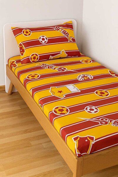 Bebek Özel Pamuklu Bebek Çocuk Lastikli Çarşaf Ve Yastık Kılıfı 70x110 Sarı K...