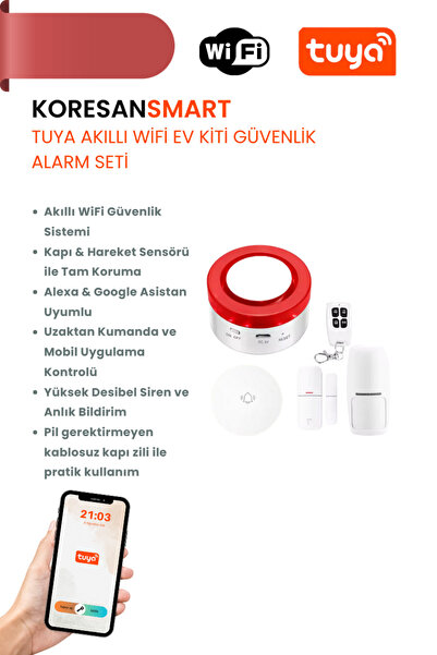 koresan Tuya Akıllı Wifi Ev Kiti Güvenlik Alarm Seti