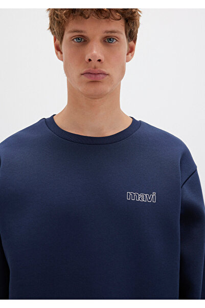 Mavi Logo Baskılı Lacivert Sweatshirt 0S10379-70488