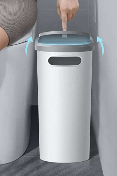 Hesaplı Kasa 10 Liter Modern Design Trash Can – Hygienic & Practical Waste Bin for Bathroom, Office, Kitchen, Gray