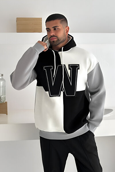 İLKCET MODA Унісекс-светр з капюшоном Oversize Kapüşonlu