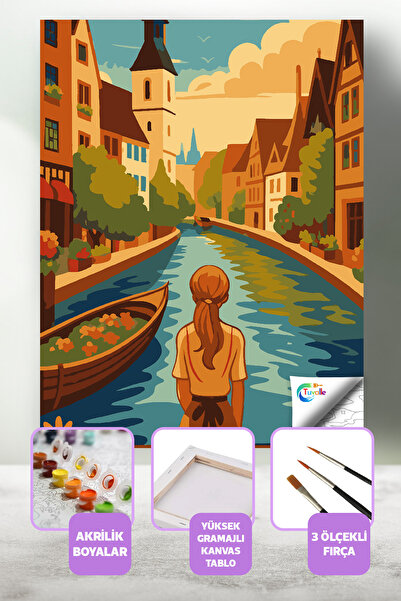 Tuvalle Sakin Suların Şarkısı Sayılarla Boyama Seti, Hobi Seti, 40X50 Tablo, ...