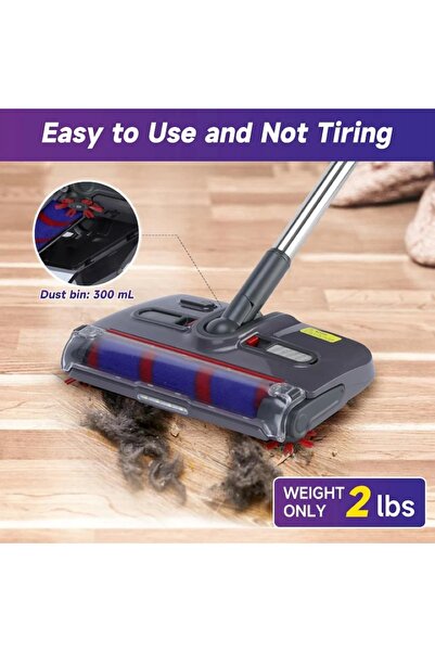 EMATTERIO Aspirator Vertical Fără Fir, Reîncărcabil, Putere Mare, Mătură + Rola 1200 RPM, Led, Wireless