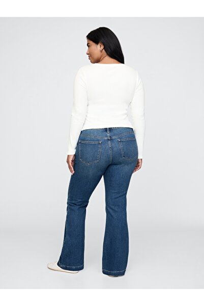 GAP Kadın Mavi Low Rise Straight Jean Pantolon