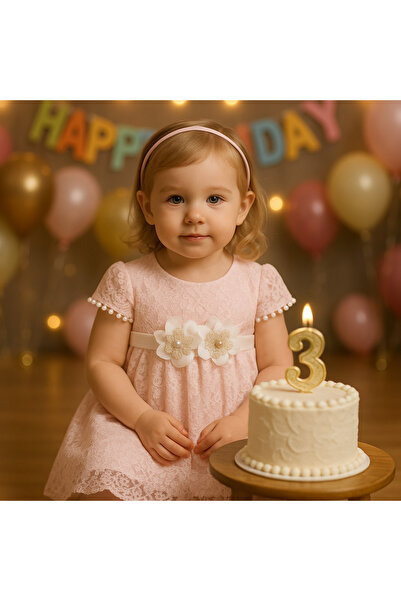 Renata's kız bebek tül dantel kabarık çiçek kemerli gelinlik doğum günü elbise