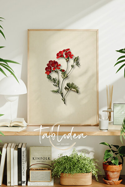tablodea Tablou cu poster înrămat cu motive florale vintage, Tablou decorativ...
