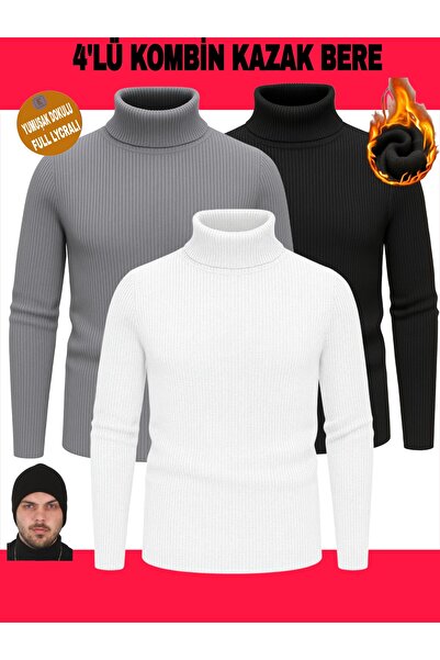 EMKA GİYİM 4 részes kombinált garbós pulóver