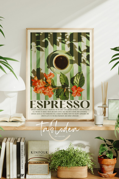 tablodea Pinterest Espresso Kahve Köşesi Tablosu, Çerçeveli Dekoratif Bohem K...