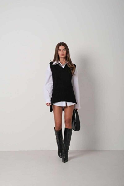 SEREN TEKSTİL Голям дамски пуловер с V-образно деколте Cora - високо качество