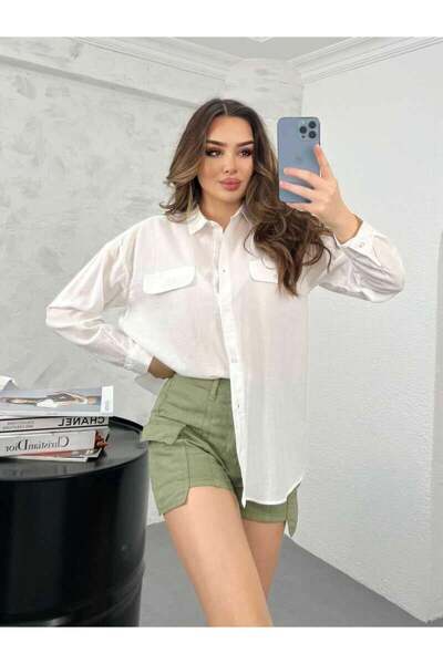 Pafi Moda Cămașă de înaltă calitate pentru femei Lily, cu acoperire dublă, albă