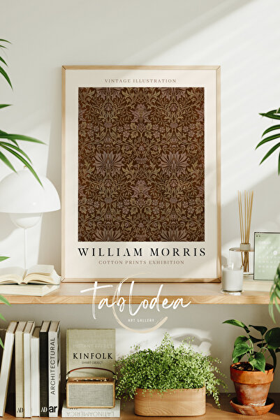 tablodea William Morris Vintage Çerçeveli Poster Tablo, Modern Osmanlı Motifl...