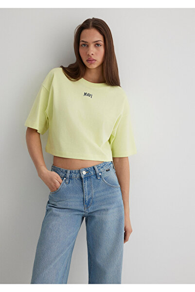 Mavi Πράσινο T-Shirt Crop / Κοντό κομμένο με λογότυπο 1611585 -71310