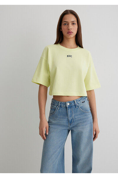 Mavi Πράσινο T-Shirt Crop / Κοντό κομμένο με λογότυπο 1611585 -71310