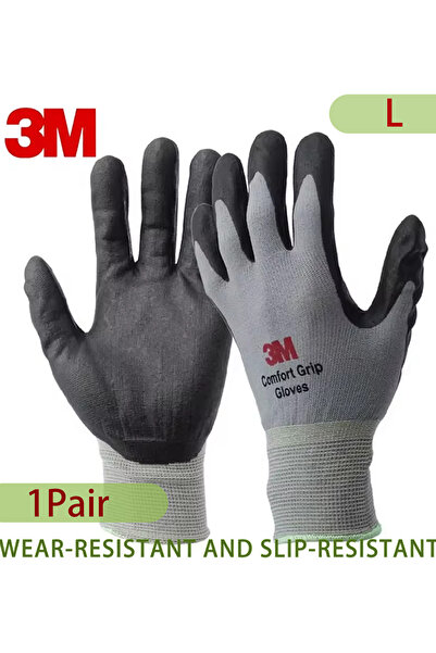 Choice قفازات العمل L 3M مريحة الإمساك ومقاومة للتآكل ومقاومة للانزلاق وقفازات أمان مضادة للعمالة من النتريل.