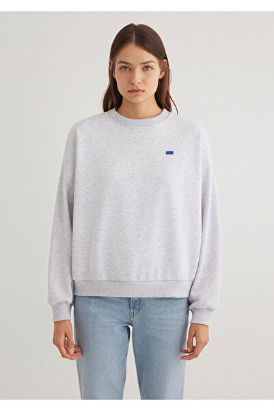Mavi Bisiklet Yaka Basic Gri Sweatshirt 1S10087-80196