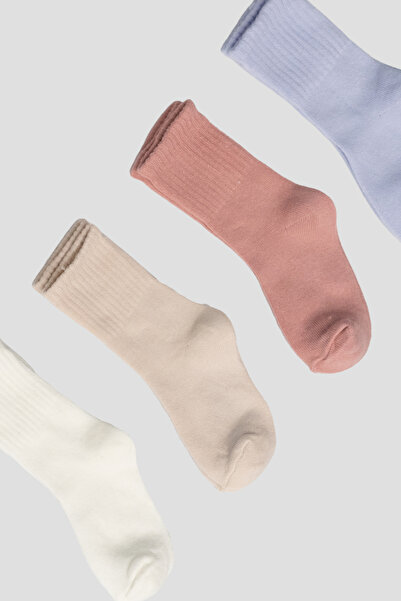 Defne Baby Set of 4 Baby Girl Cotton Pastel Socks