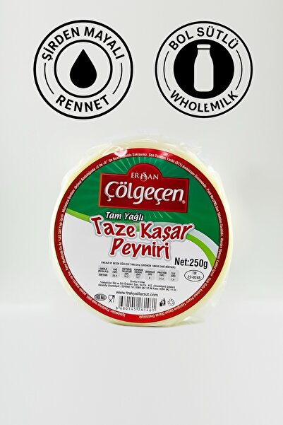 Çölgeçen Taze Kaşar Peyniri 2 Kg (8 ADET 250 GR) Şirden Mayalı (Helal)