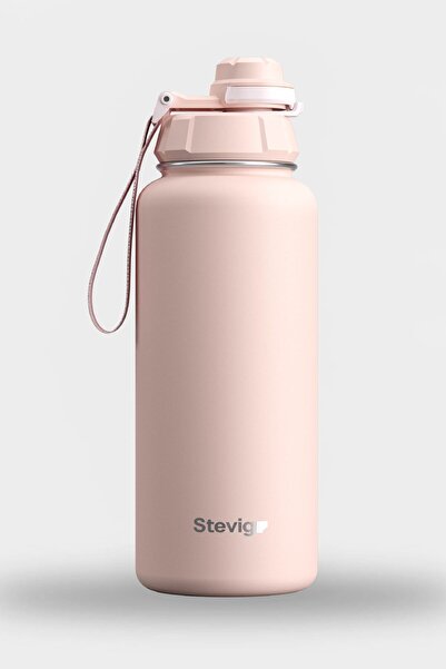 Stevig 1 Hand Leak-Proof Sızdırmaz Çelik Termos 1000 Ml Icy Pınk ST-219