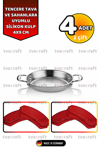 tvaCraft Silikon tak çıkar kulp (granit çelik tencere tava sahan) renkli 4x9 ...