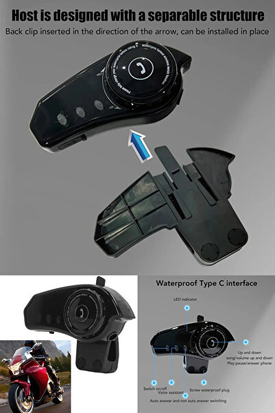 NS Store WiFi 1080P Kameralı Motosiklet Bluetooth Kask Kulaklık – 3000 mAh | BT 5.4 | Su Geçirmez İntercom