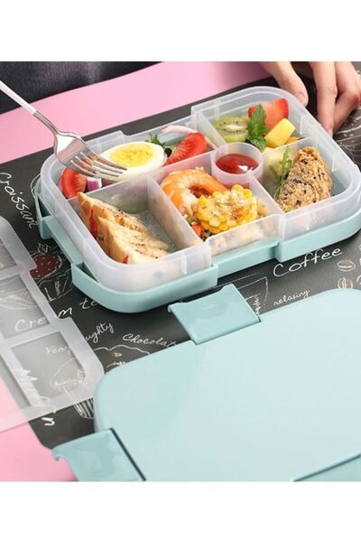 fulina 920 ML Children's Lunch Box,with 6 Compartments & 1 Silicone Seal,for Microwaves and Dishwashers