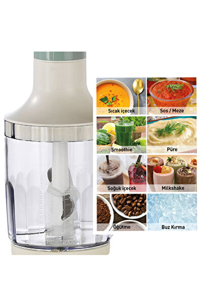 Berghoff Gem Retro 1200 W Mint Yeşili-krem El Blender Seti - 7950810