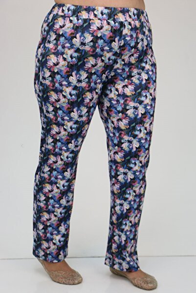 Eslina F-1729 Μαγιό μεγάλου μεγέθους με μακρύ πόδι - Ροζ λουλουδάτο