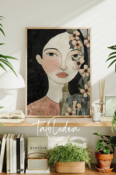 tablodea Pictură decorativă modernă minimalistă în stil pastel floral, cu por...