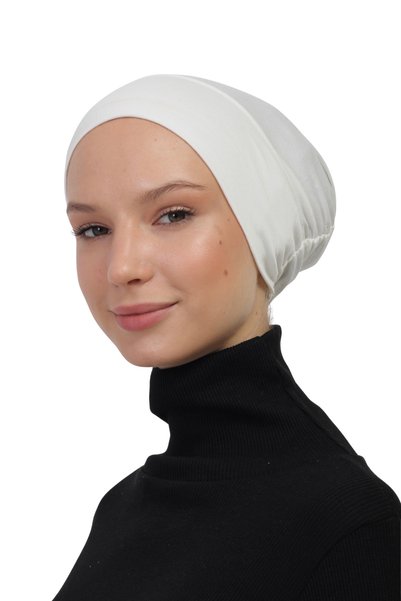 TRModam Boneta Hijab elastică anti-alunecare - Practică și confortabilă, țesătură organică, de înaltă calitate - Albă