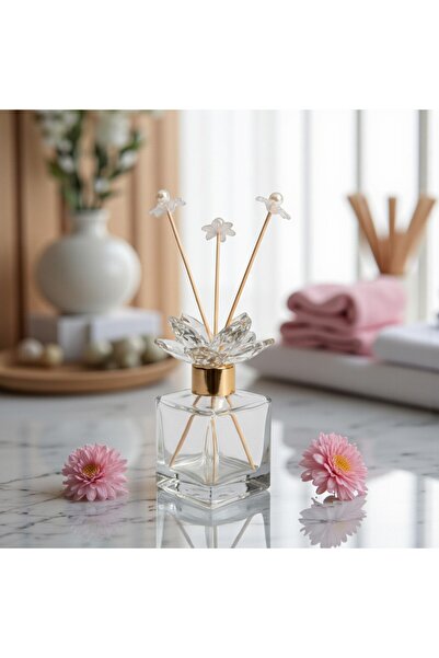 Genel Markalar Kristal Taşlı ve Altın Detaylı Koku Şişesi
