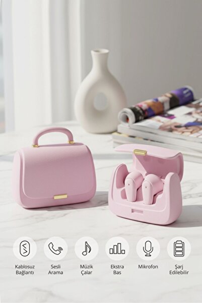 Piranha 9976-P Çanta Tasarımlı TWS Kablosuz Bluetooth Kulak İçi Kulaklık / Bluetooth V5.4 / Type-C / Şarjlı