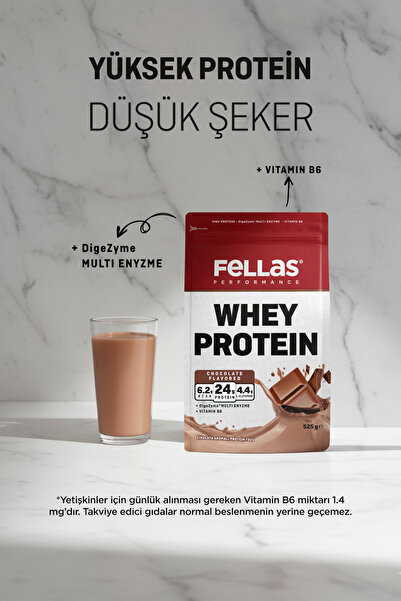 Fellas Whey Protein Tozu Çikolata Aromalı 525g