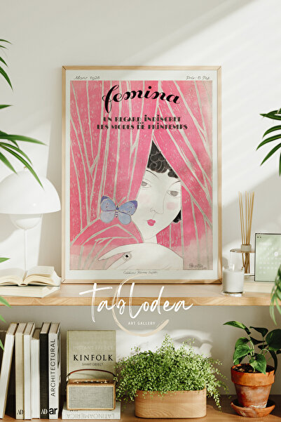 tablodea Copertă revistă Femina Vintage, tablou poster înrămat, pictură decor...