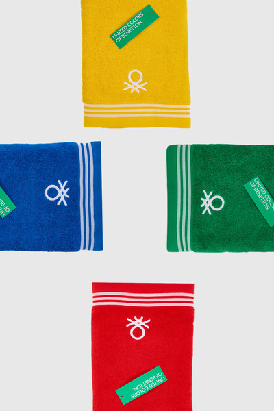 Benetton Home Bath Towel Hand Face Body Red Blue Yellow Green 100% Cotton 70X140 cm Be-0840