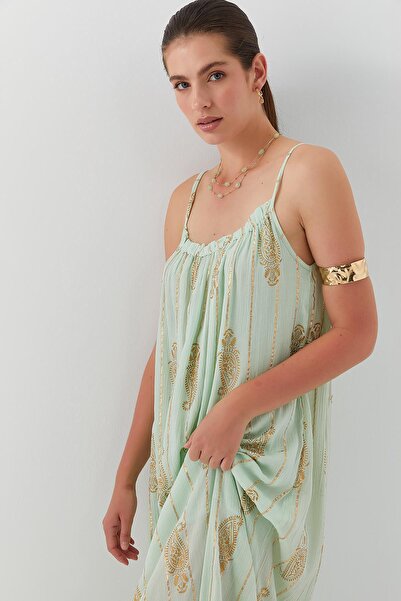 MARKALİSTE Ethnic Patterned Strap Dress Mint