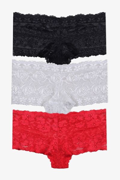 koza iç giyim Pantaloni scurți din dantelă din 3 piese pentru femei