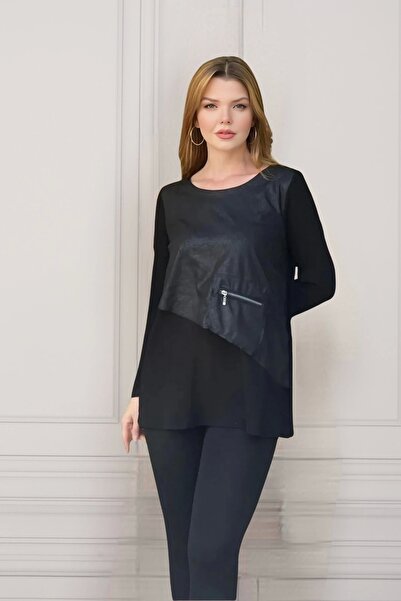 aytemas Asymmetrical Blouse with Zipper Detail