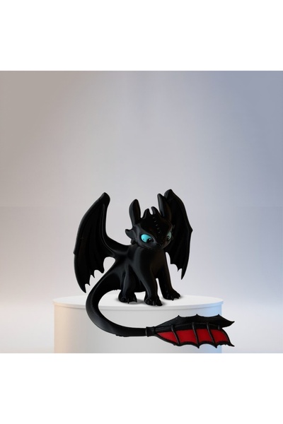 MYCRAFT3D Ejderhanı Nasıl Eğitirsin? Gecenin Öfkesi Siyah Ejderha 11 Cm (Toothless)